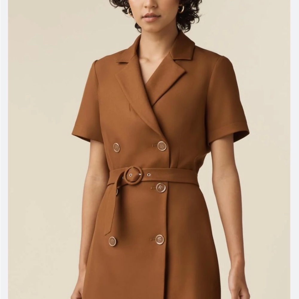 The Two Piece Double-Breasted Dress in Umber Size 6